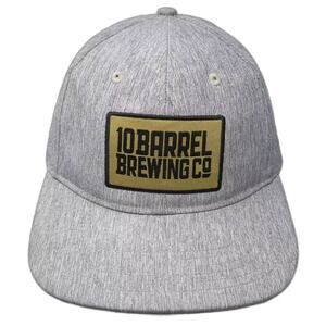 10 Barrel Brewing Co Snapback Hat Gray Gold One Size Flat Brim Adjustable Patch